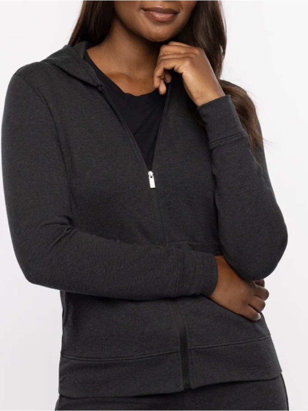 TRAVIS MATHEW CLOUD ZIP HOODIE HEATHER BLACK - S